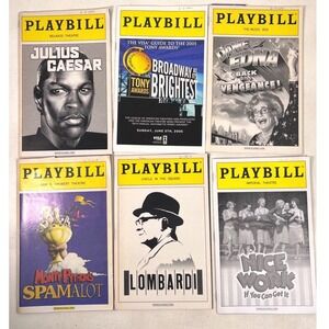 Vtg Broadway Playbill‎ W/ Tickets Julius Caesar Spamalot Dame Edna Lombardi NYC